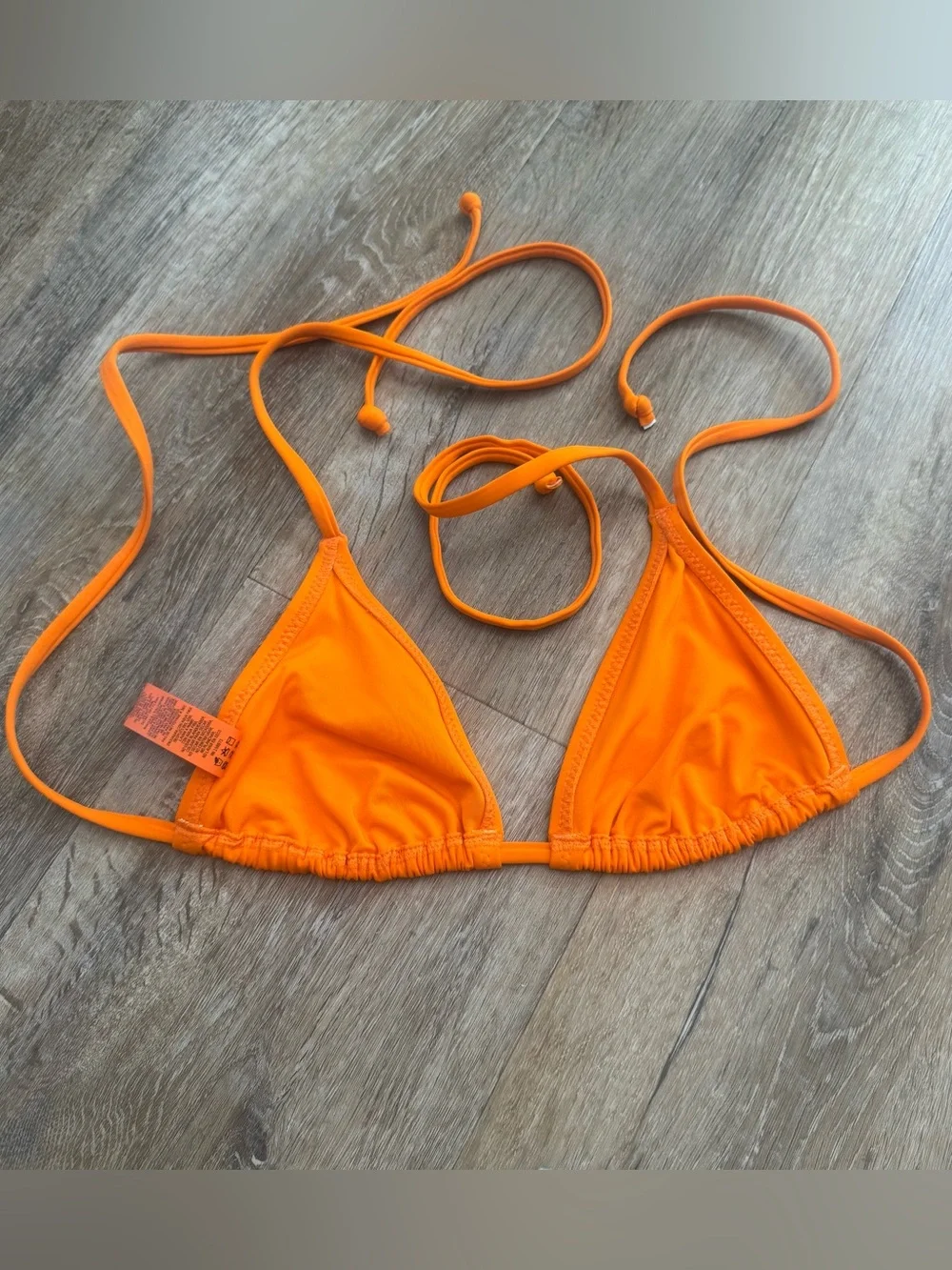 SKIMS Women's XS Signature Swim Triangle Bikini Top Tangerine Orange Beach Pool